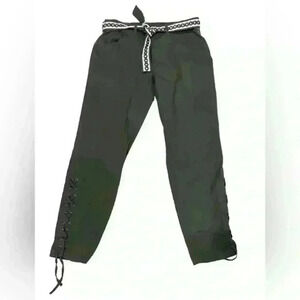 Boundless North Cropped Belted Pants‎ with Lace Up and Beading Detail Size 28